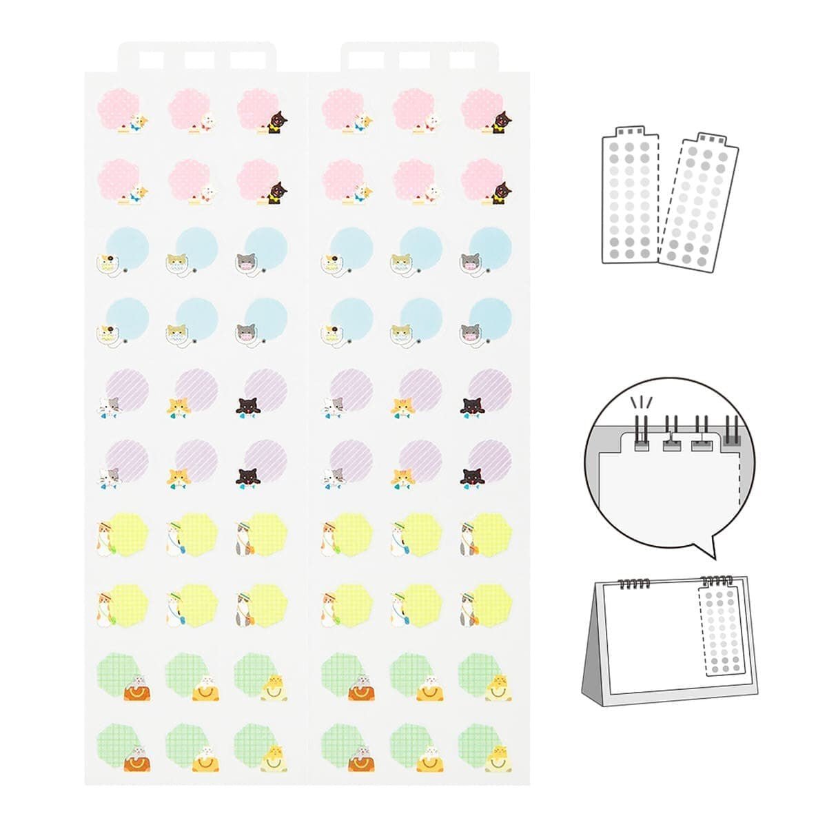 Kalenderstickers Moln - Cat M - 3 - Midori - Tidformera