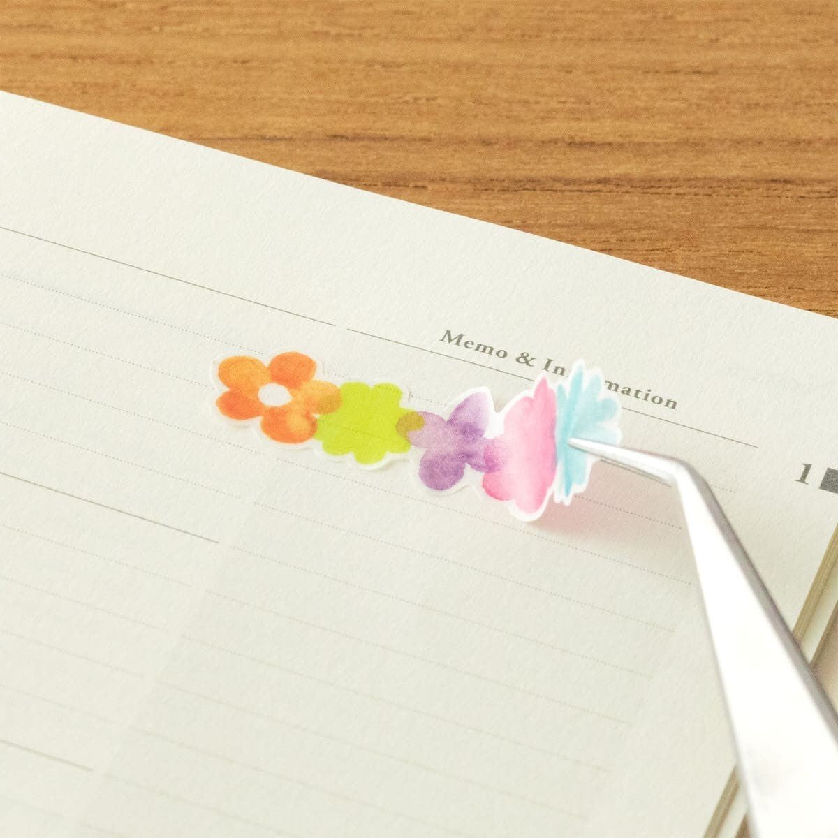Kalenderstickers Washi stickers Dekoration - Flower - 3 - Midori - Tidformera