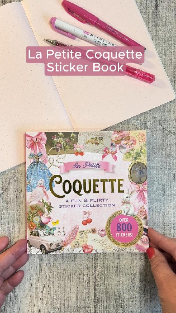 Omslagsbilden till bläddervideo med La Petite Coquette Sticker book. Tidformera