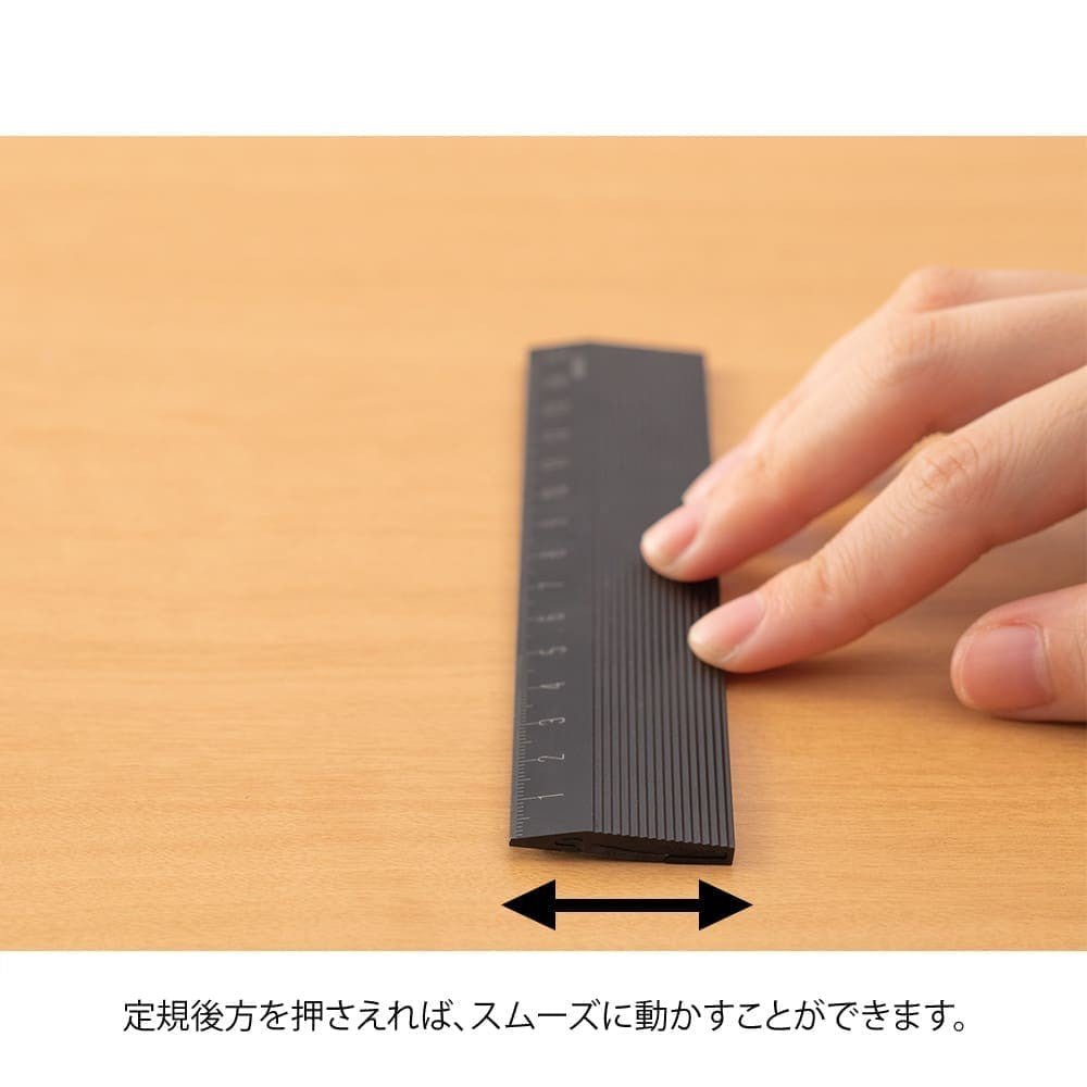 Linjal Aluminum Ruler Non - Slip 15 cm - 3 - Midori - Tidformera