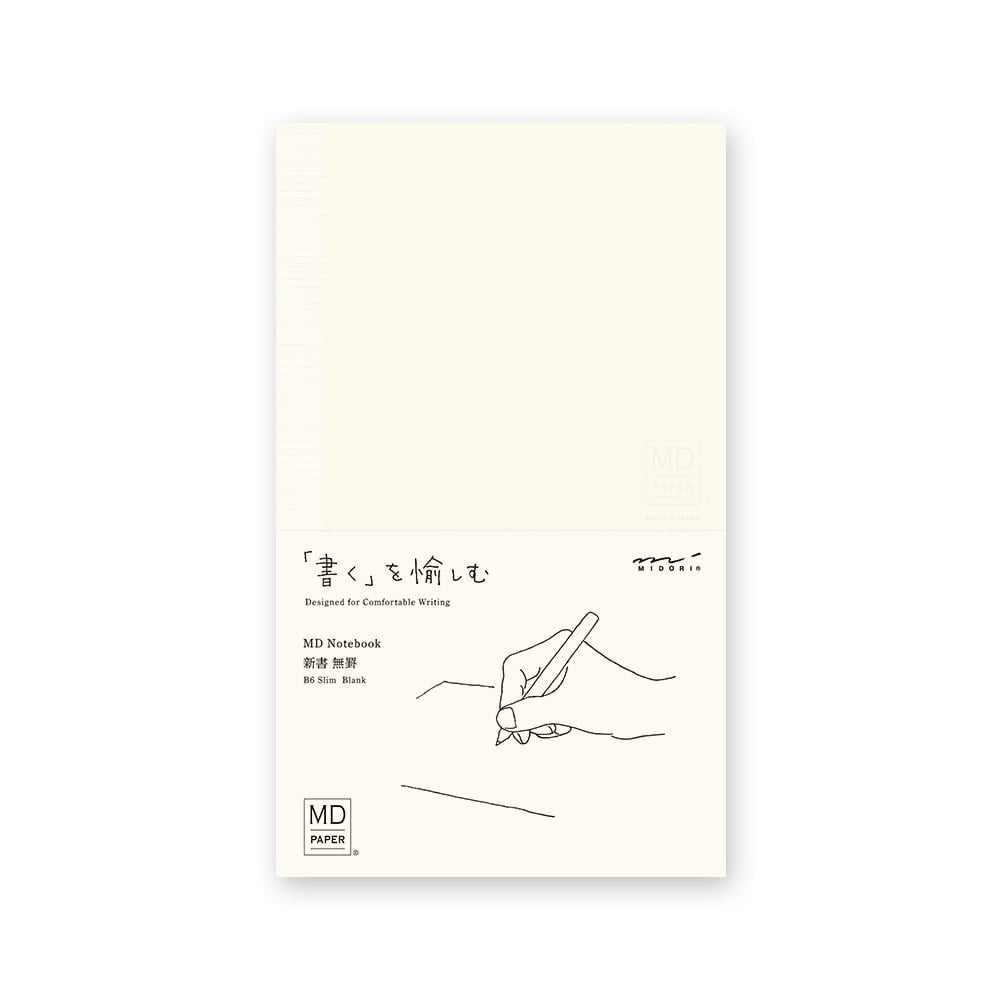 MD Notebook B6 Slim - Blank. Olinjerad anteckningsbok i B6 från Midori - Tidformera