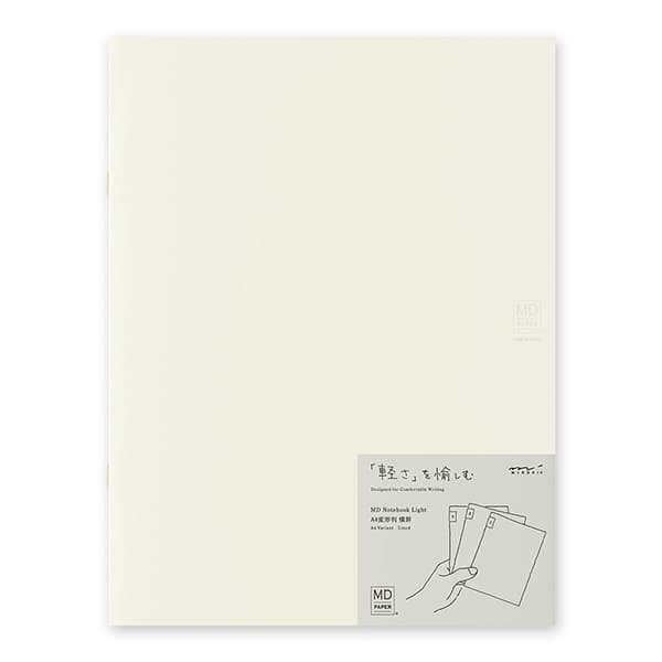MD Notebook Light - Skrivhäfte - 3 - pack A4 - Linjerad - 1 - Midori - Tidformera