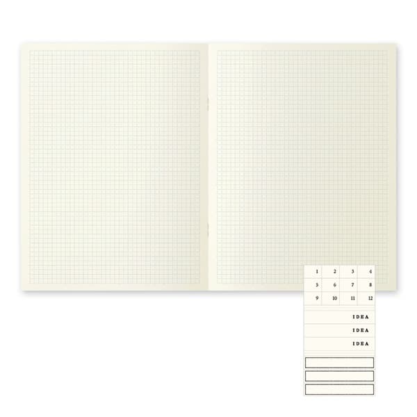 MD Notebook Light - Skrivhäfte - 3 - pack A4 - Rutad - 3 - Midori - Tidformera