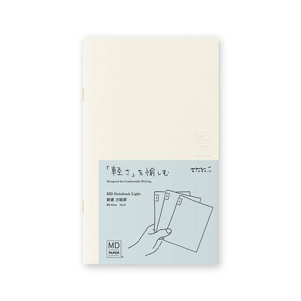 MD Notebook Light - Skrivhäfte - 3 - pack B6 Slim - Rutad - 1 - Midori - Tidformera