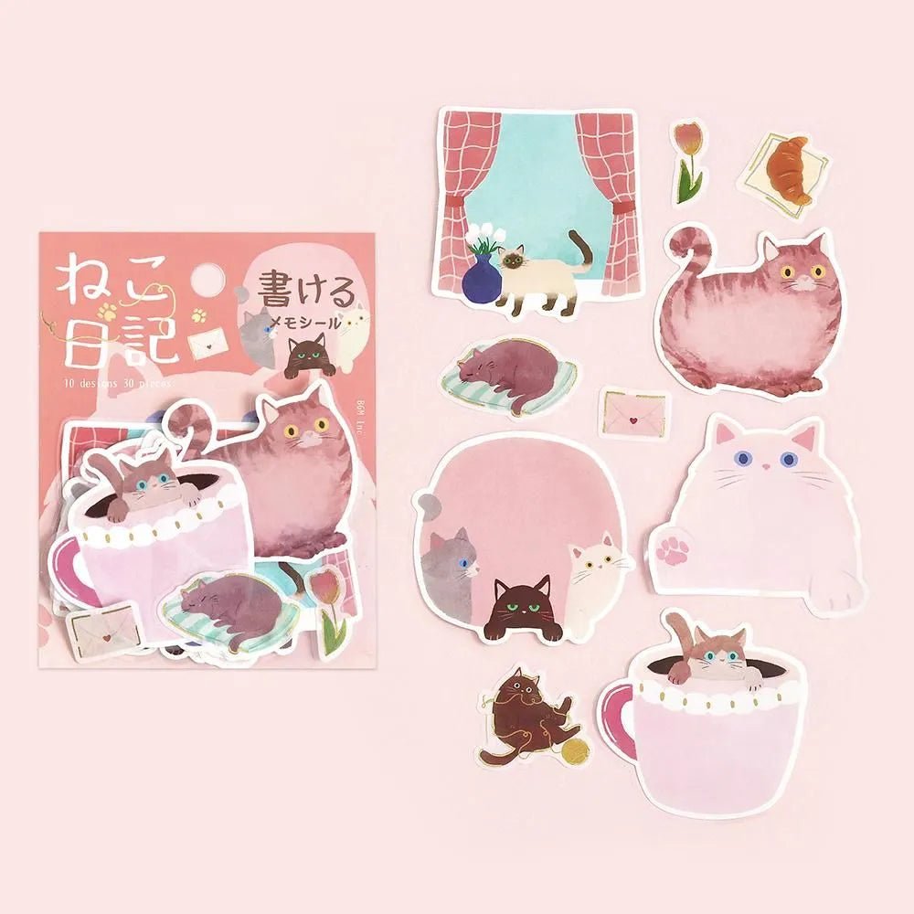 Memo stickers Cat Diary - Pink - 4 - BGM - Tidformera