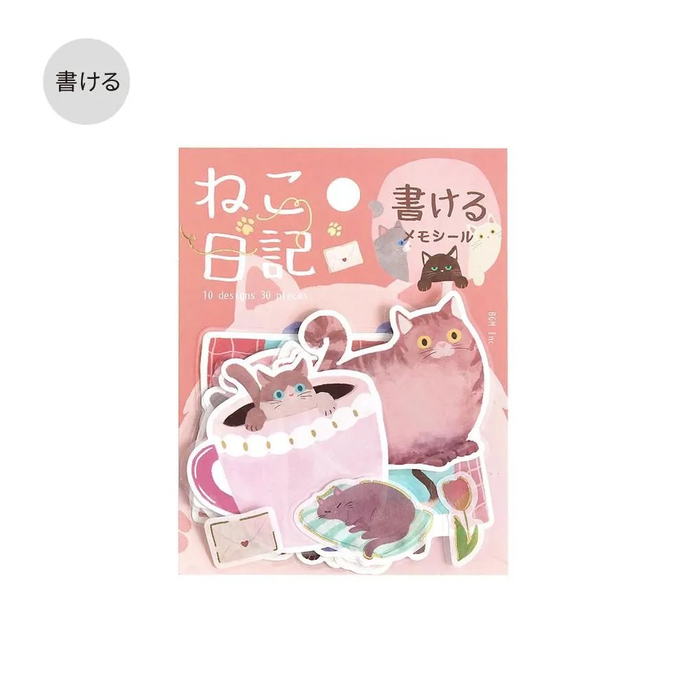 Memo stickers Cat Diary - Pink - 1 - BGM - Tidformera