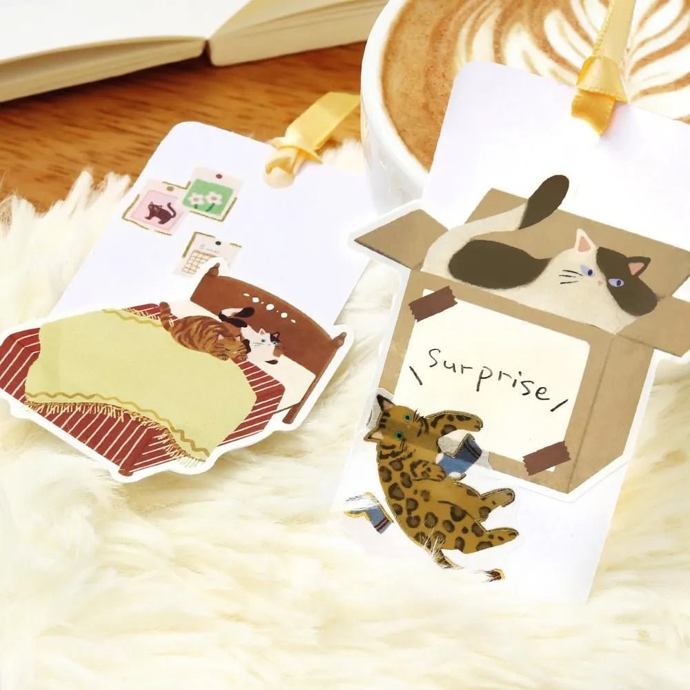Memo stickers Cat Diary - Yellow - 3 - BGM - Tidformera