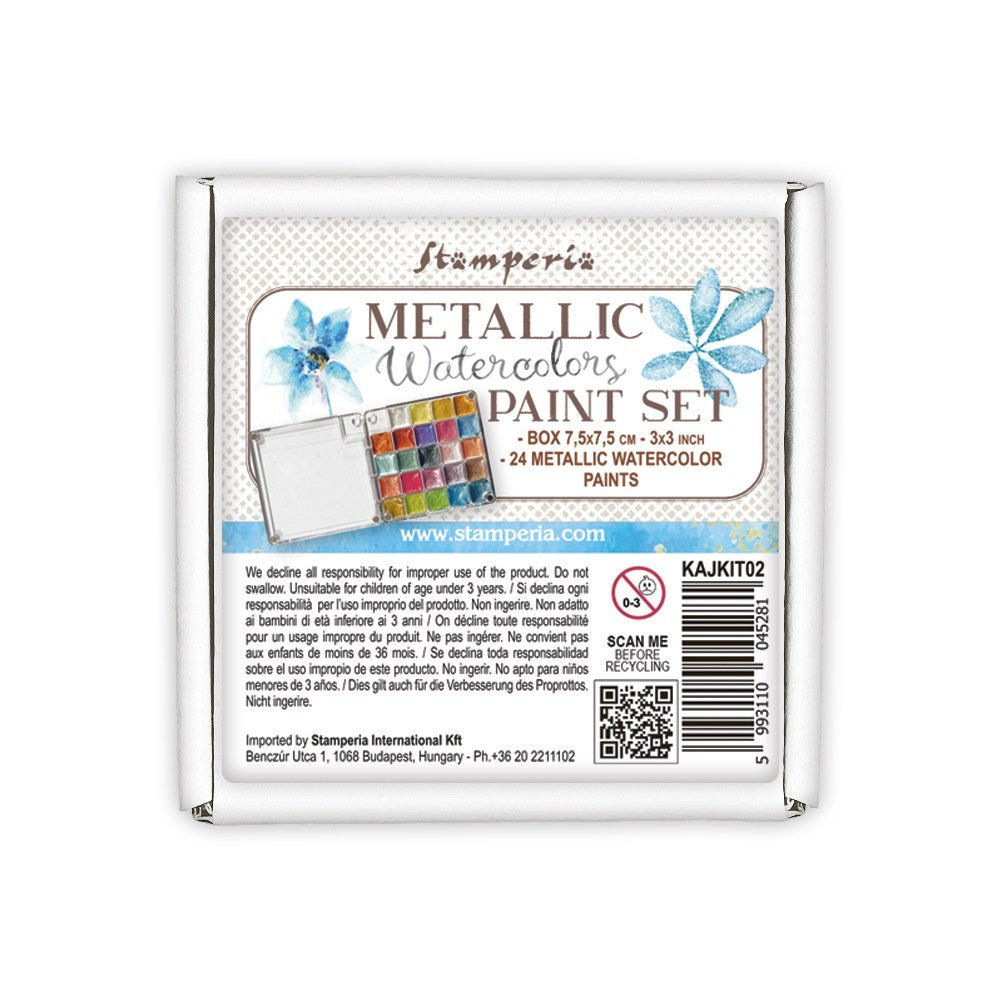 Metallic Watercolors Paint set - 2 - Stamperia - Tidformera