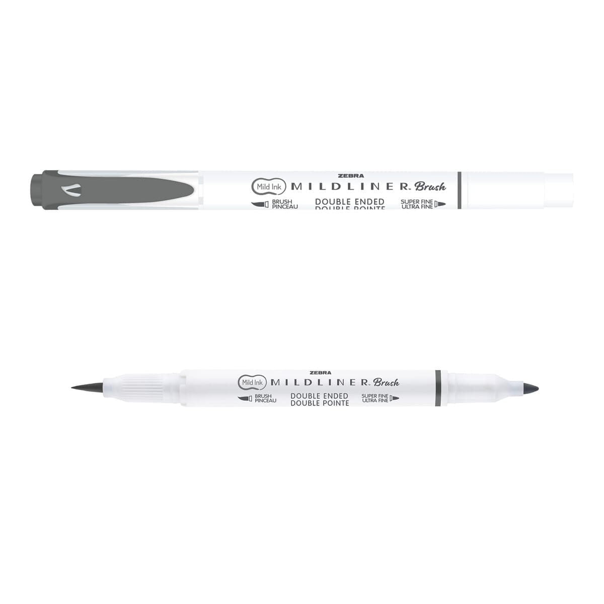 Mildliner Brush pen - Dark Gray - Zebra - Tidformera