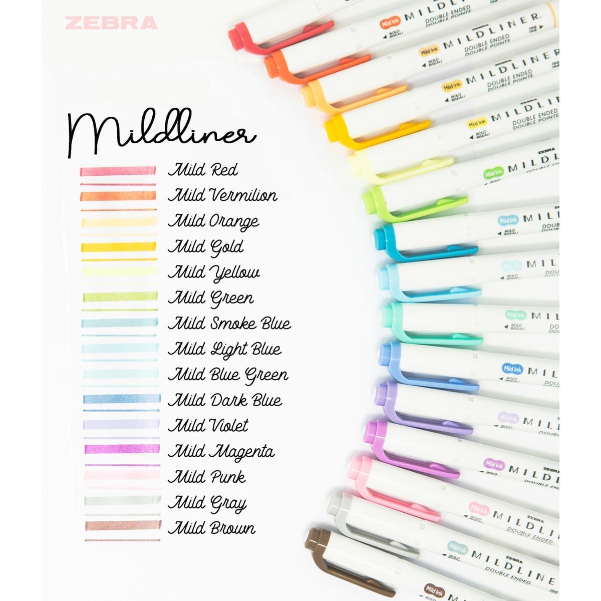 Mildliner Överstrykningspenna - Orange - 2 - Zebra - Tidformera