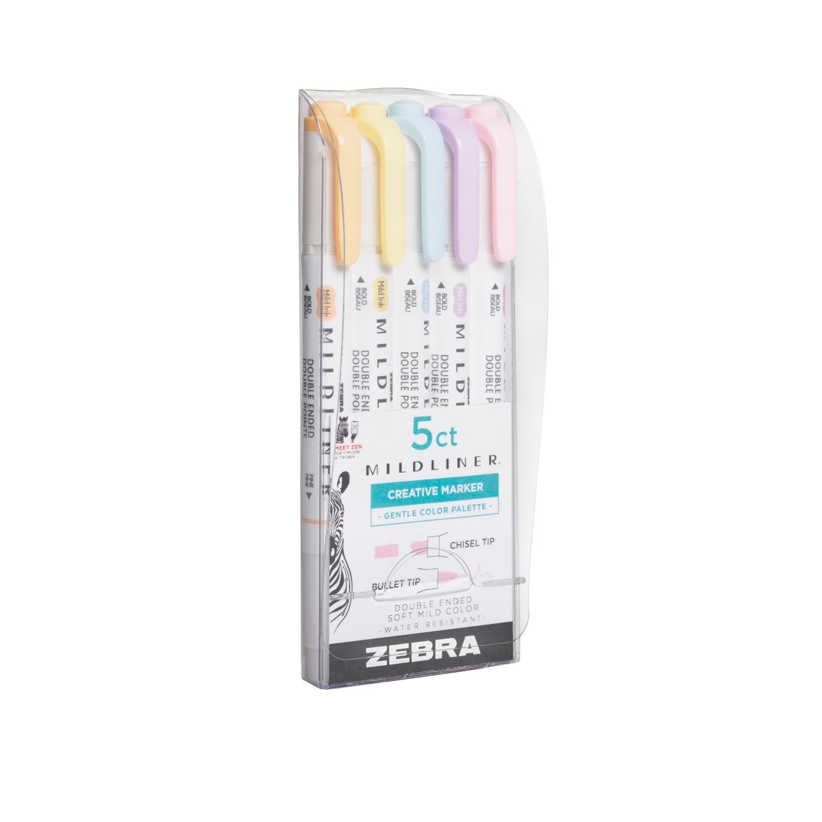 Mildliner Överstrykningspennor 5 - pack - Gentle color palette - 1 - Zebra - Tidformera