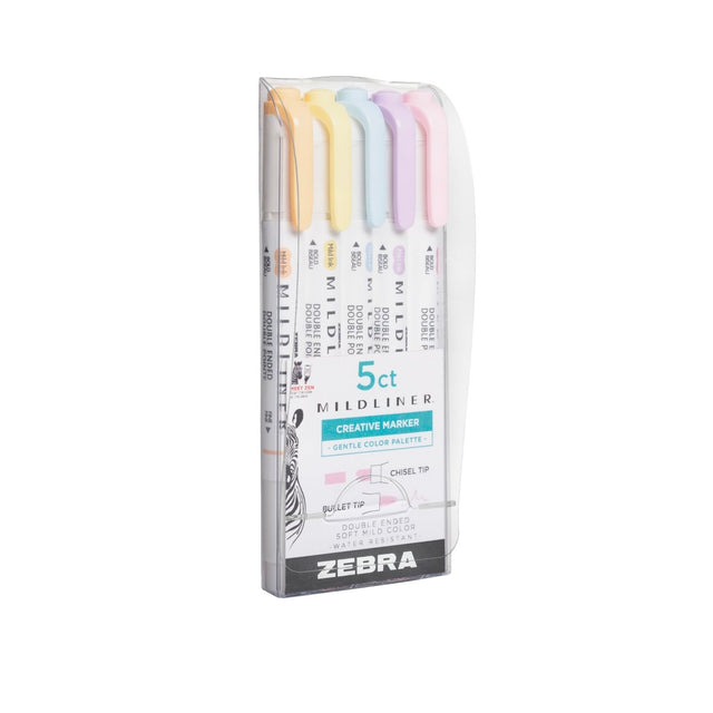 Mildliner Överstrykningspennor 5 - pack - Gentle color palette - 1 - Zebra - Tidformera