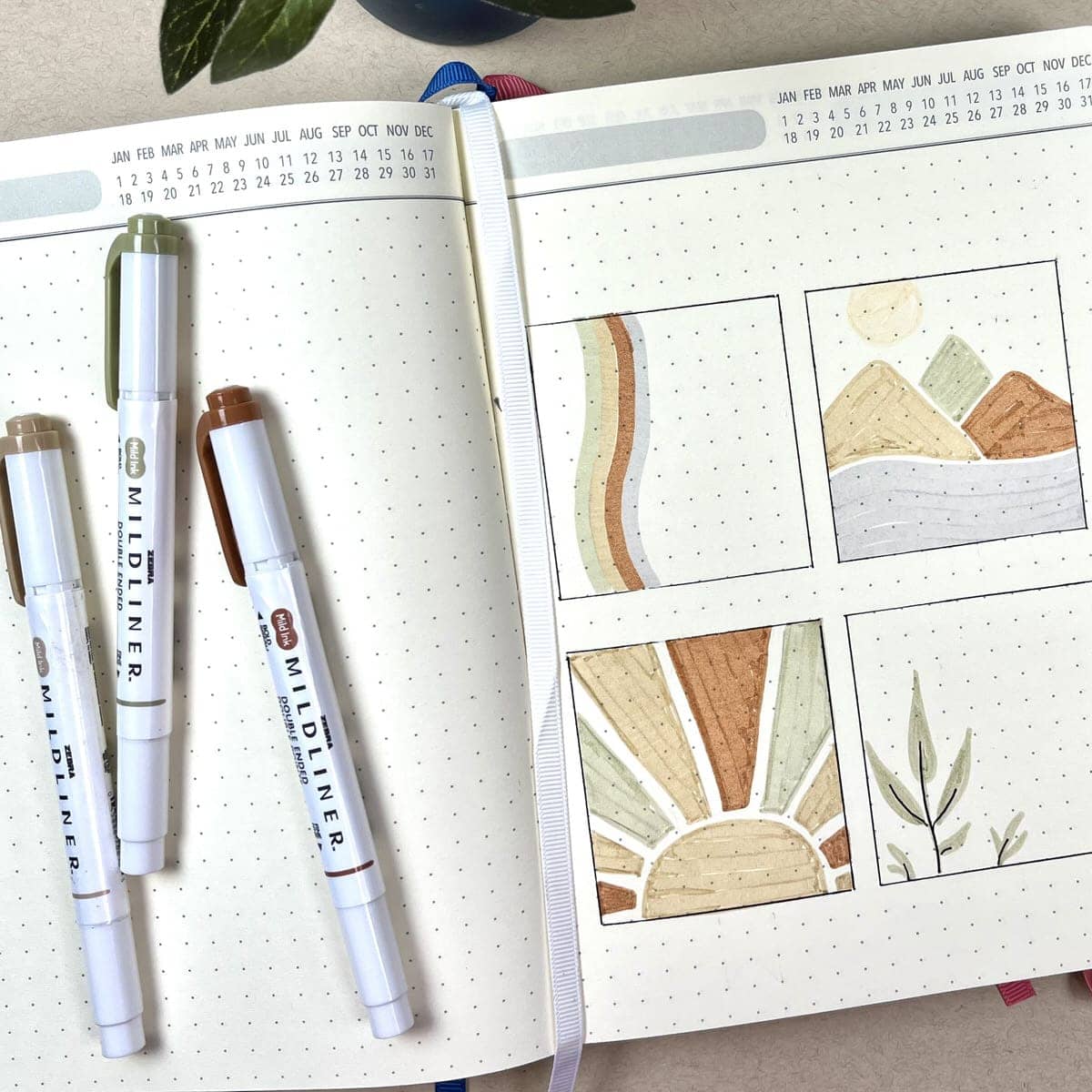 Mildliner Överstrykningspennor 5 - pack - Neutral - 4 - Zebra - Tidformera