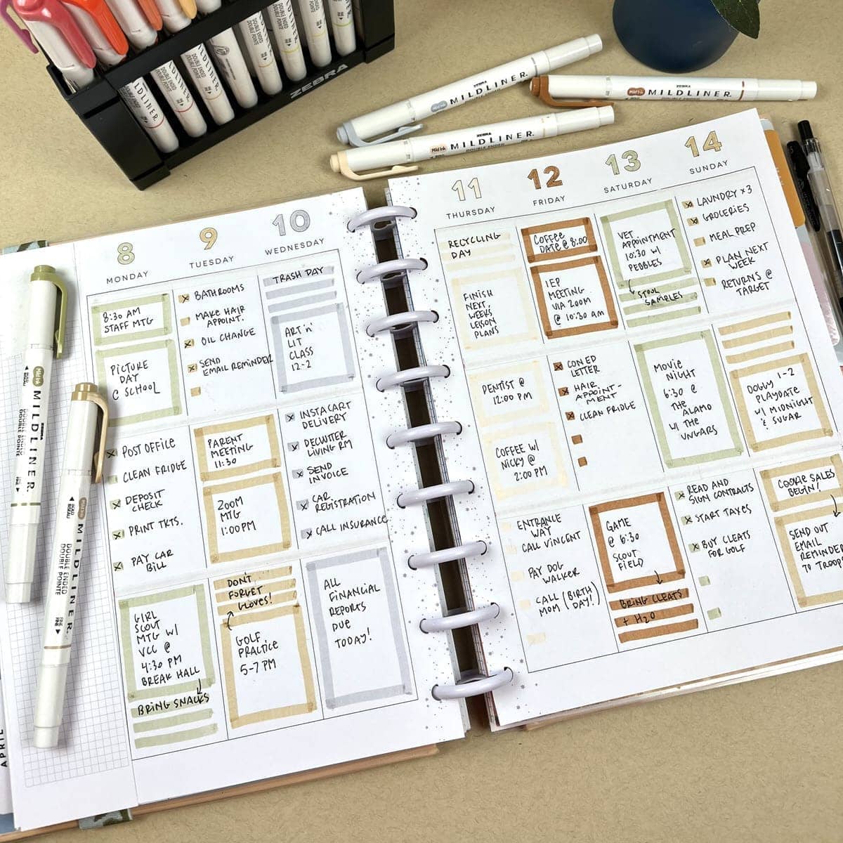 Mildliner Överstrykningspennor 5 - pack - Neutral - 2 - Zebra - Tidformera