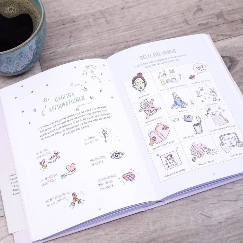 Mitt bästa år En Bullet Journal för att må bättre av Therése Lindgren - Bild på ett uppslag i boken - Tidformera