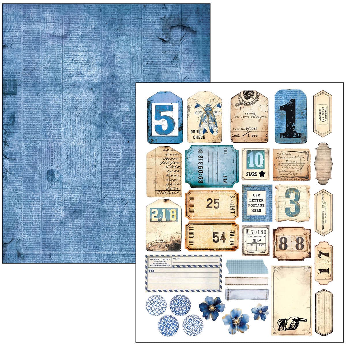 Mixed media book - Urban blue denim - 18 - Ciao Bella - Tidformera