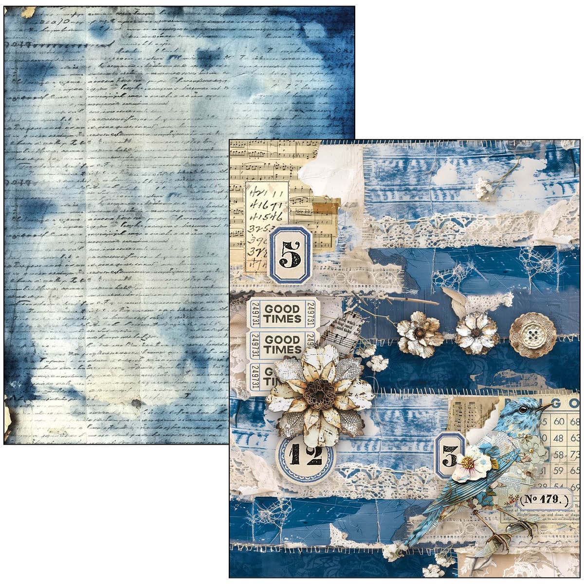 Mixed media book - Urban blue denim - 8 - Ciao Bella - Tidformera
