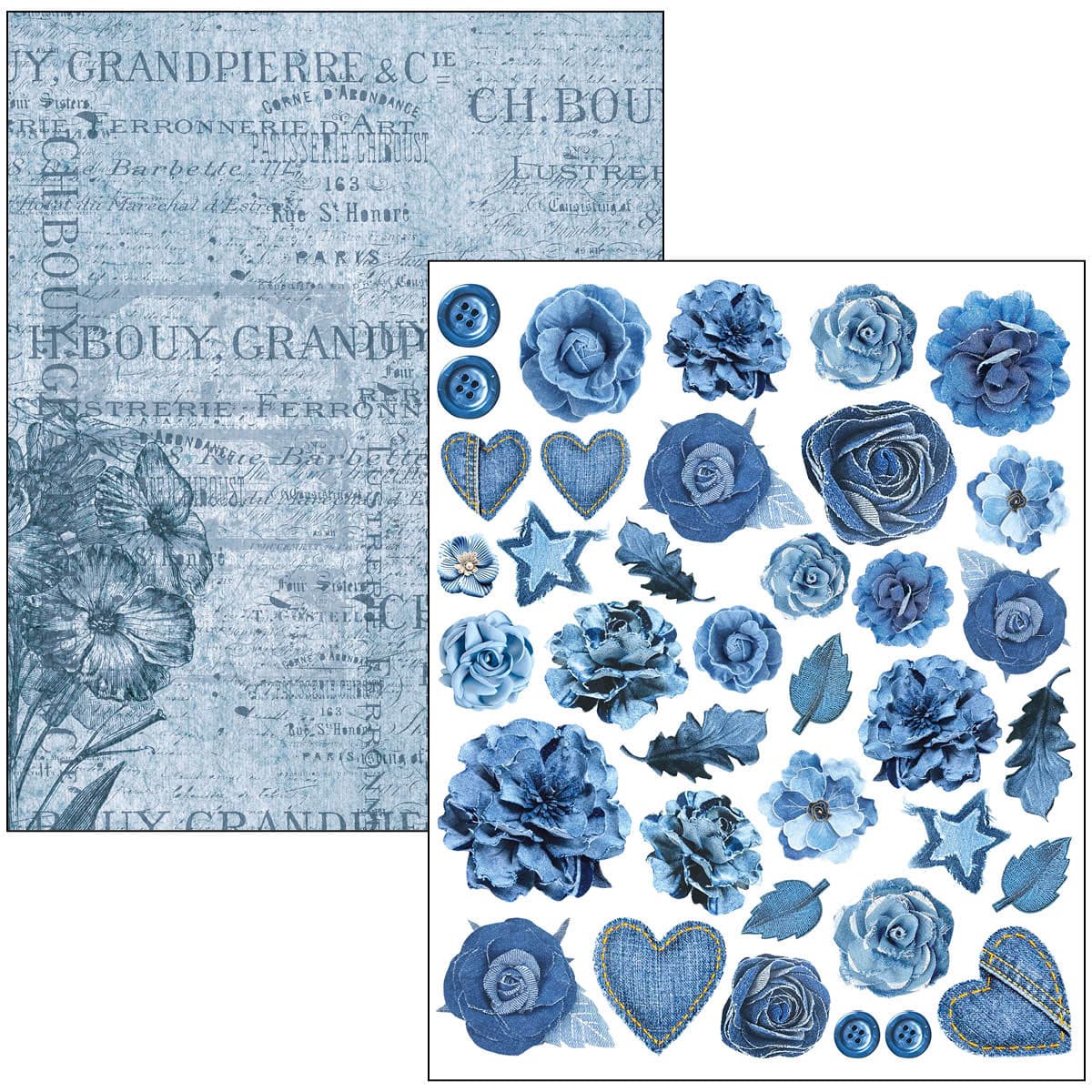 Mixed media book - Urban blue denim - 23 - Ciao Bella - Tidformera