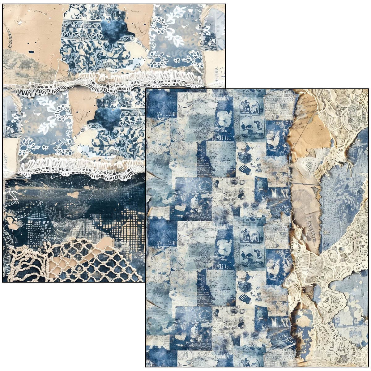 Mixed media book - Urban blue denim - 17 - Ciao Bella - Tidformera