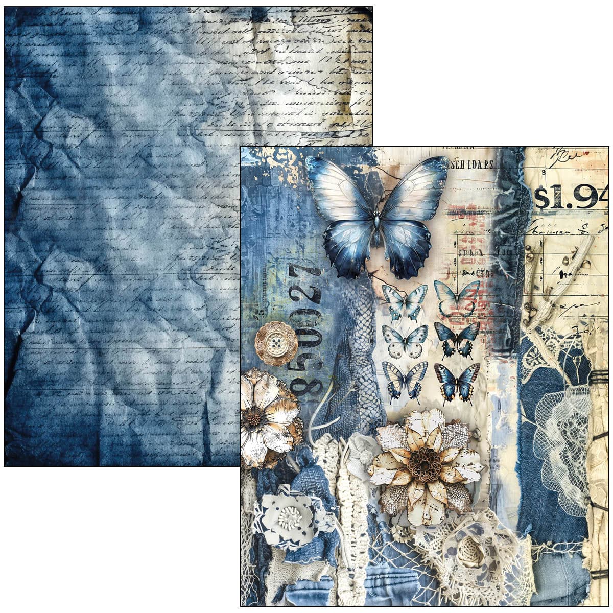 Mixed media book - Urban blue denim - 11 - Ciao Bella - Tidformera