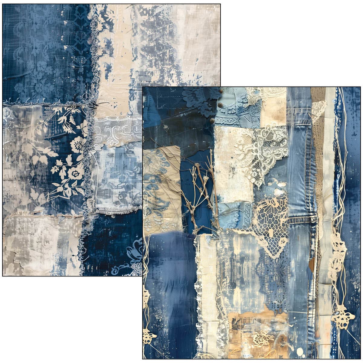 Mixed media book - Urban blue denim - 13 - Ciao Bella - Tidformera