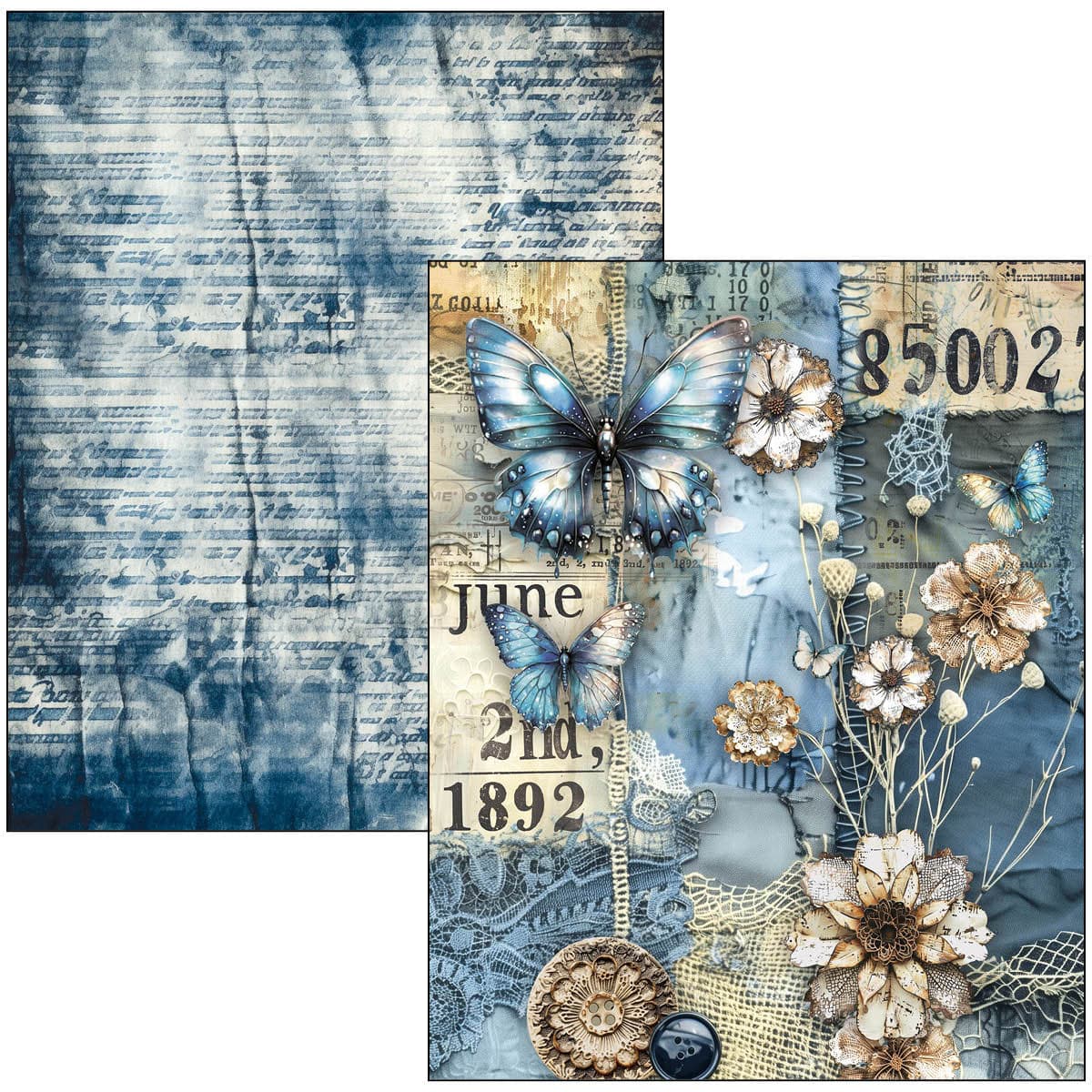 Mixed media book - Urban blue denim - 15 - Ciao Bella - Tidformera