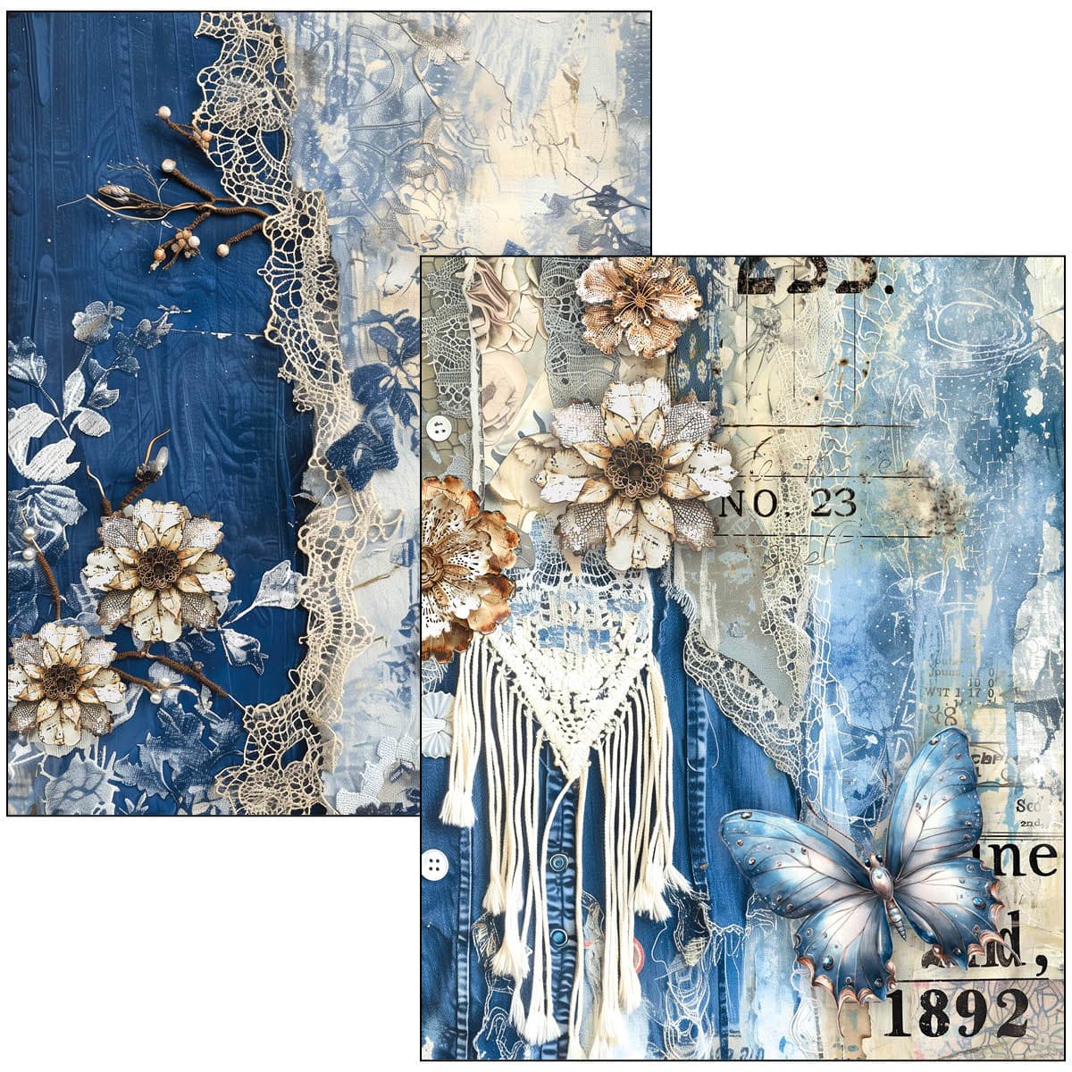 Mixed media book - Urban blue denim - 4 - Ciao Bella - Tidformera