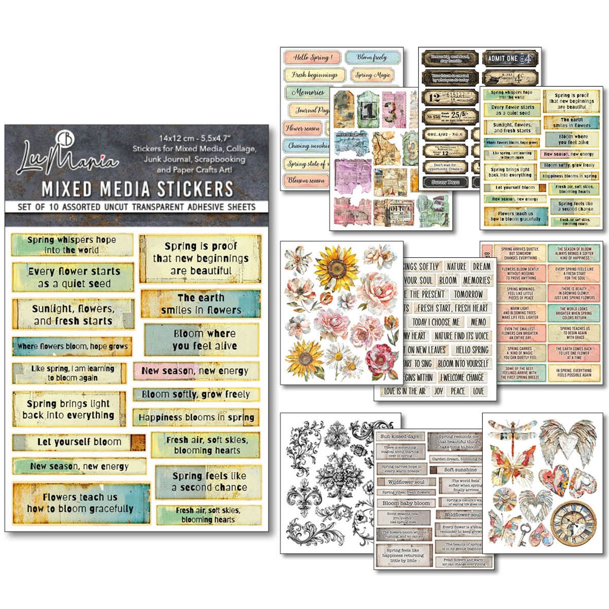 Mixed Media Stickers - 10-pack - The sound of spring - 1 - Ciao Bella - Tidformera