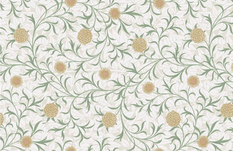 mt Casa Fleece - Morris & Co - Scroll and Flower - 3 - MT masking tape - Tidformera