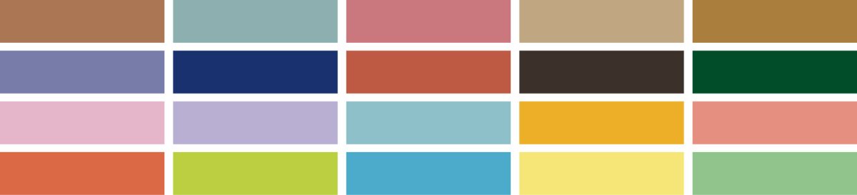 mt Washi Tape 20 - pack Light colors 2 Dusty colors - 3 - MT masking tape - Tidformera