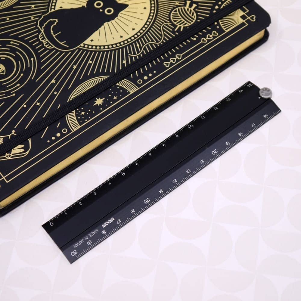 Multi Ruler 30 cm Aluminium - black - 3 - Midori - Tidformera