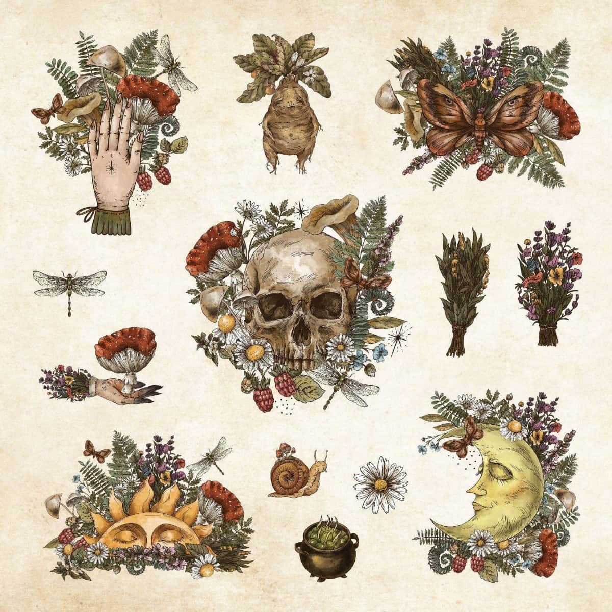 Mystical Ephemera! Sticker book - 7 - Peter Pauper Press - Tidformera