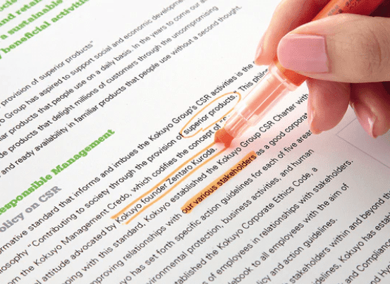 Överstrykningspenna Beetle Tip 3 - way Marker - Orange - 2 - Kokuyo - Tidformera