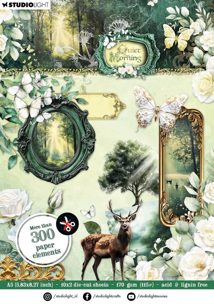 Paper Pad Die - cut Embellishments - Quiet Morning - 1 - Studio Light - Tidformera