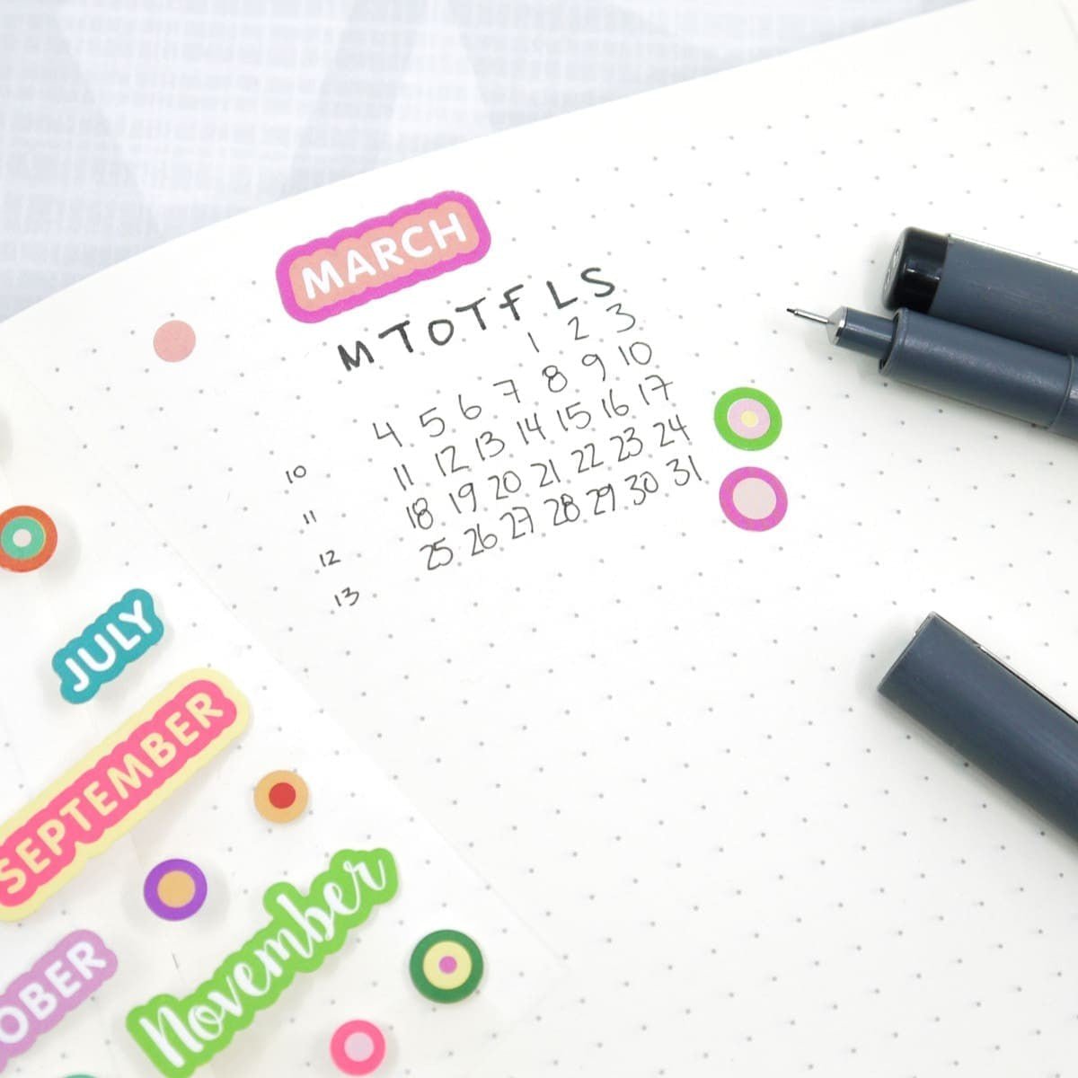 Paper Poetry Stickers Kalender - Months - 2 - Rico Design - Tidformera