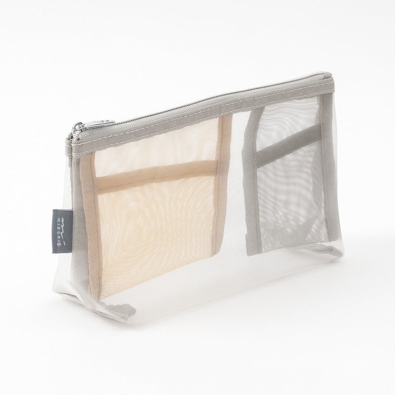 Pen & Tool Pouch Mesh Triangulär - Beige - 2 - Midori - Tidformera