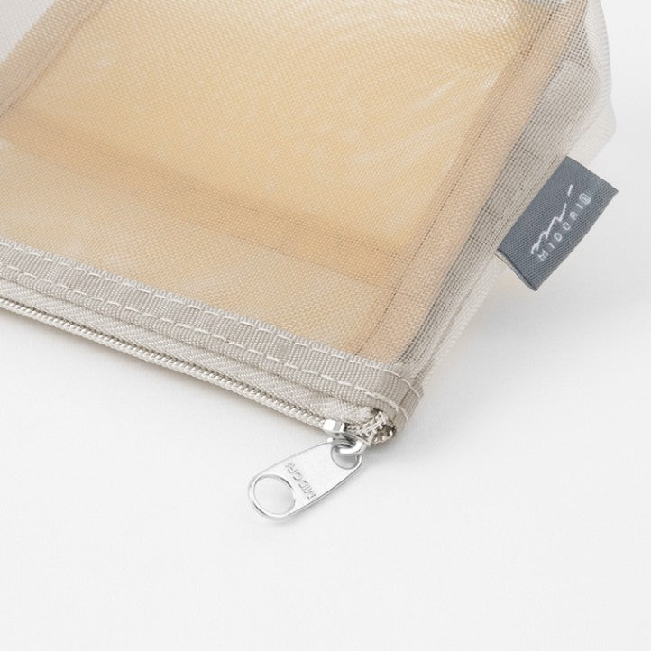 Pen & Tool Pouch Mesh Triangulär - Beige - 3 - Midori - Tidformera