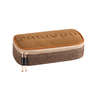 Pennfodral S`maepp Utvikbar flik - XL - Felt från Brunnen. Brunt stort pennfodral med dragkedja - Tidformera