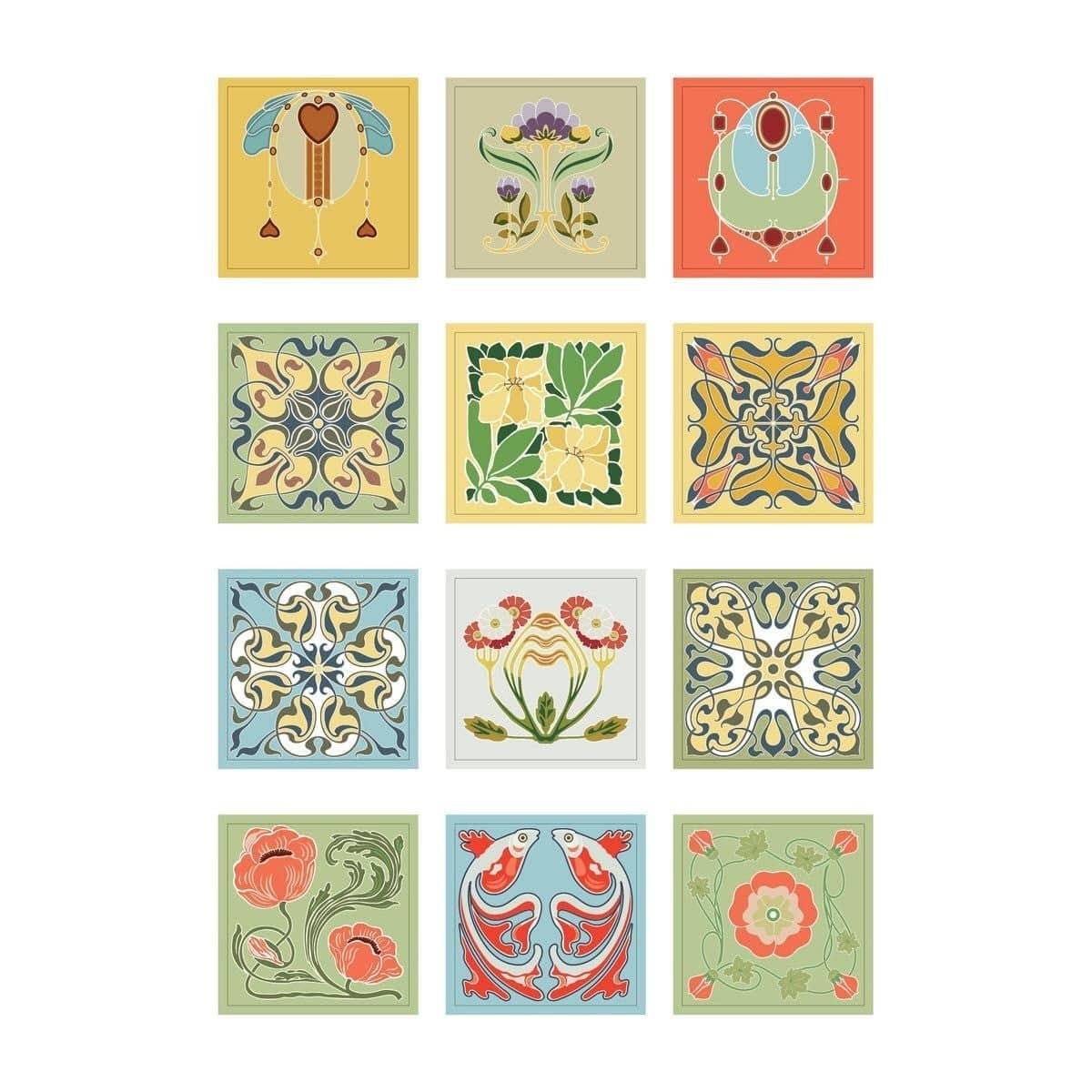 Pepin Labels, stickers & tape Sticker book - Art nouveau - 4 - Pepin Press - Tidformera