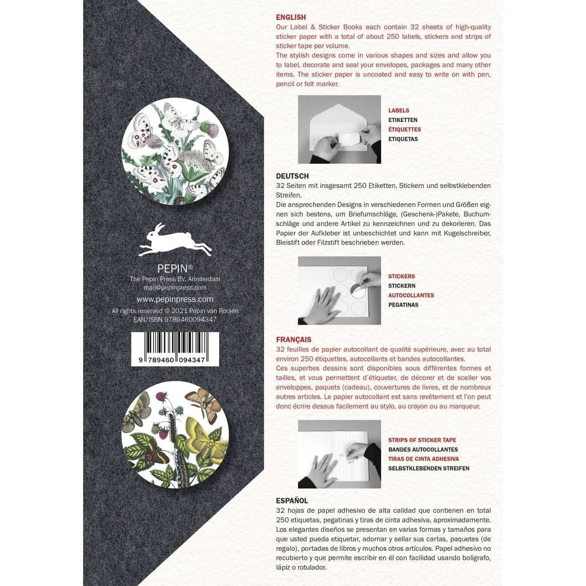Pepin Labels, stickers & tape Sticker book - Butterflies - 4 - Pepin Press - Tidformera