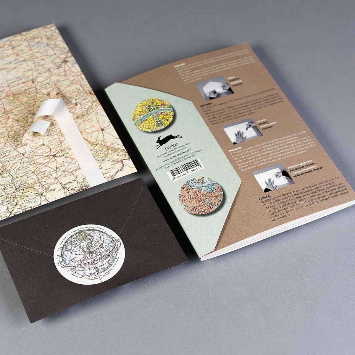 Pepin Labels, stickers & tape Sticker book - Historical maps - 2 - Pepin Press - Tidformera