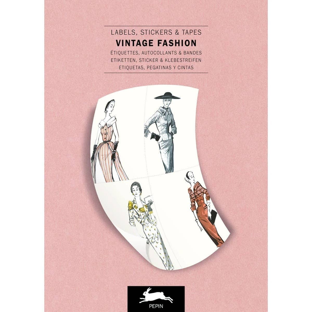 Pepin Labels, stickers & tape Sticker book - Vintage fashion - 1 - Pepin Press - Tidformera