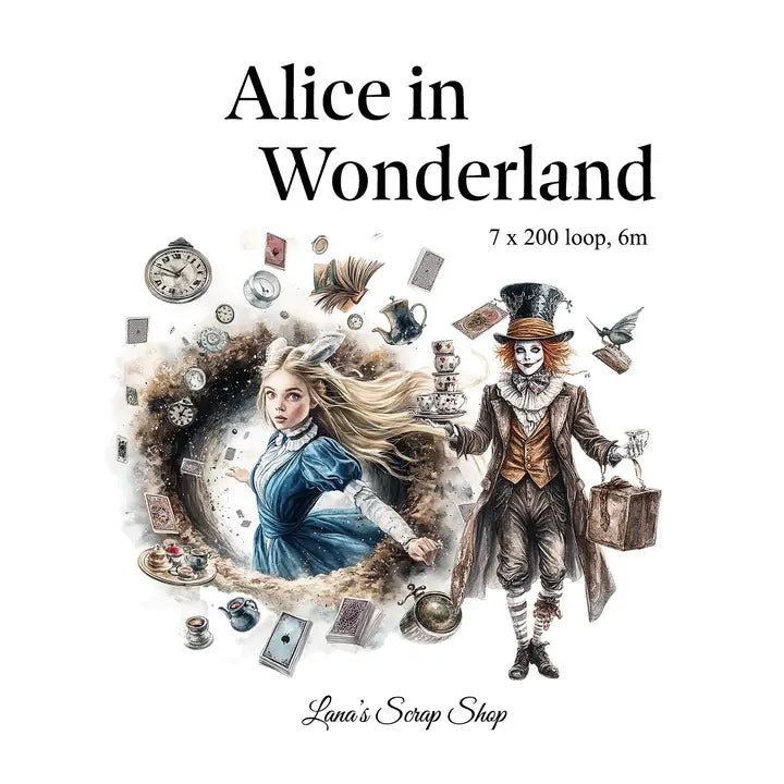 Pet Tape - Lana - 70 mm - Alice in Wonderland - 2 - Lana's Scrap Shop - Tidformera