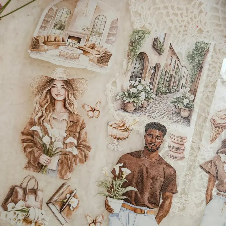 Pet Tape - Lana - 70 mm - Blooming Mocha - 3 - Lana's Scrap Shop - Tidformera