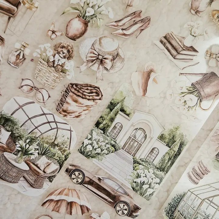 Pet Tape - Lana - 70 mm - Blooming Mocha - 5 - Lana's Scrap Shop - Tidformera