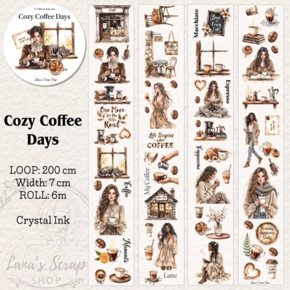 Pet Tape - Lana - 70 mm - Cozy Coffee Days - 3 - Lana's Scrap Shop - Tidformera