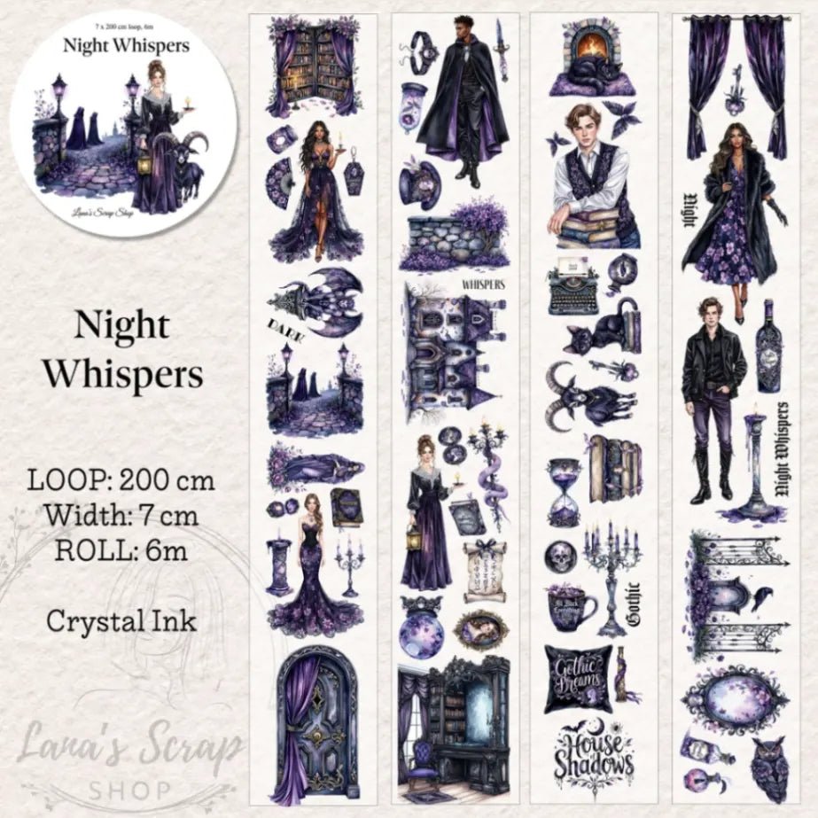 Pet Tape - Lana - 70 mm - Night Whispers - 2 - Lana's Scrap Shop - Tidformera