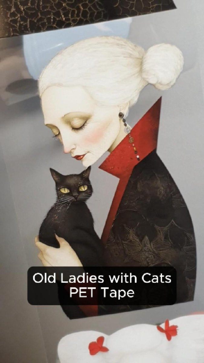 Pet Tape - Lana - 70 mm - Old Ladies with Cats - 1 - Lana's Scrap Shop - Tidformera
