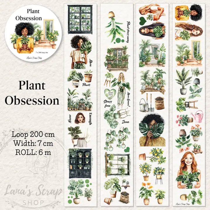 Pet Tape - Lana - 70 mm - Plant Obsession - 1 - Lana's Scrap Shop - Tidformera
