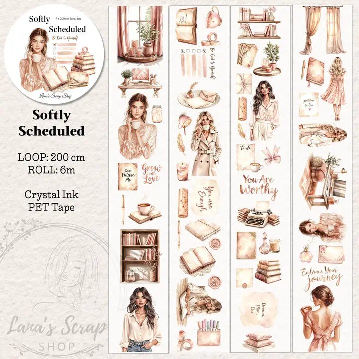 Pet Tape - Lana - 70 mm - Softly Scheduled - 1 - Lana's Scrap Shop - Tidformera